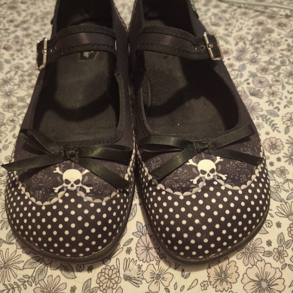 Retro Polka Dot Womens US8 Chocolaticas Dolores Mary Jane Style Flats